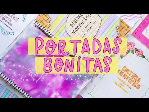PORTADAS para CUADERNOS muy fáciles 🌜IDEAS para DECORAR tus LIBRETAS con CARÁTULAS BONITAS