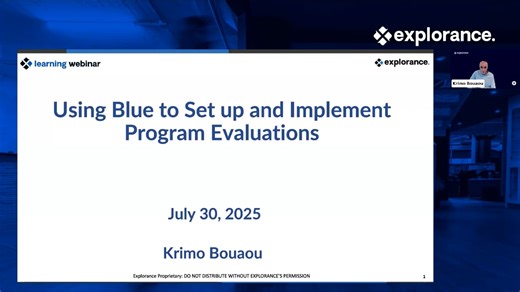 Using Blue to Set up and Implement Program Evaluations
