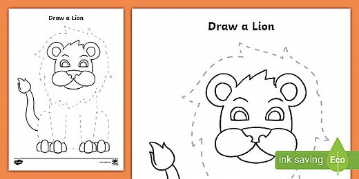 EYFS Draw a Lion Pencil Control Activity