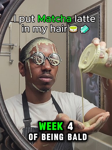 I used a matcha latte🍵for hair growth👌. #fypシ #foryoupage❤️❤️ #matchalatte #hairtok #hairtiktok #bigchop #bigchopjourney #hairgrowthjourney