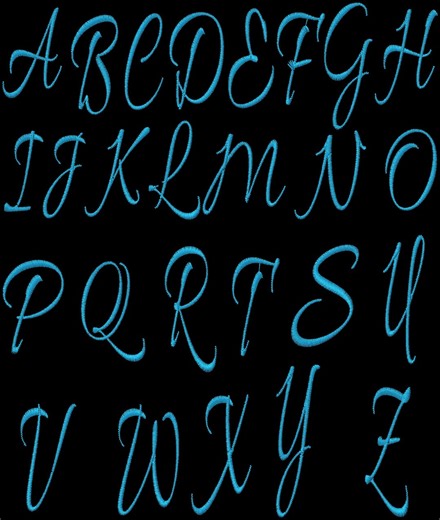 Allura Script Embroidery Font, Full Alphabet, PES, 4x4 Hoop (digital Download) - Etsy