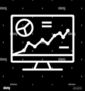 Beautiful Graph on computer vector line icon Stock Vector Image & Art - Alamy