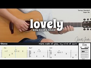 lovely - Billie Eilish & Khalid | Fingerstyle Guitar | TAB + Chords + Lyrics