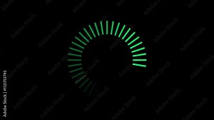 Loading icon collection. Progress bar for upload download round process. Isolated loading icon set on black background.