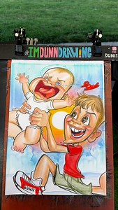 Sometimes as a caricature artist, you’ve gotta draw babies… and sometimes those babies cry the whole time 😂. My rule? If they’re crying, I draw them crying 😅. Big brother’s energy balanced it perfectly, and their reactions made it all worth it! Thanks for trusting me with your faces ❤️. If you’re in Tulsa, swing by the yellow Quick Draw tent! I’d love to draw you next! #CaricatureArt #FunnyArt #CryingBaby #TulsaEvents #QuickDraw #DamionDunn | Damion Dunn