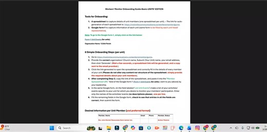 Workers Monitor Onboarding video-per unit