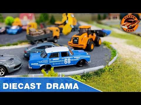 Diecast Model Cars in Action: DIY 1/64 Scale Diorama Showcase