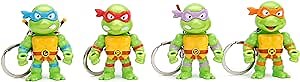 Jada Toys - Teenage Mutant Ninja Turtles 2.5" Die-Cast Figures 4-Pack - Collectible Figures with Keychain - Gift for Kids and Adults