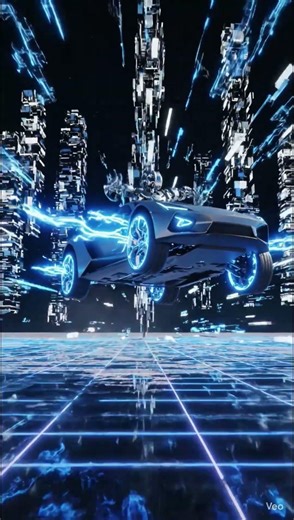 🚖🚗“Luxury redefined.” || A car splashing through sky and transforming into a neon hybrid car ||