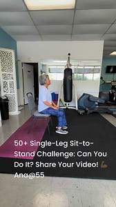 50 Power Move: Single-Leg Stand-Up Challenge!#fiftyfit #core#balance #leg #FunctionalFitness | Trainer June
