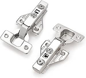 Probrico Full Overlay Soft Closing Clip On Face Frame Mounting Cabinet Hinges 50 Pairs(=100 Pack), 105 Degree Self Closing Kitchen Cupboard Door Hinges