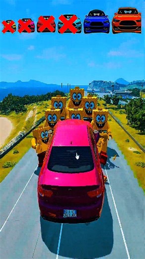 Can This Car Destroy SpongeBob?😱💥 #beamngexperiments #beamngrao #beamngdrive