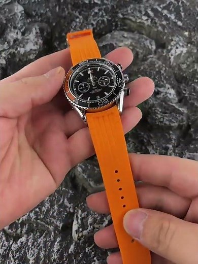 22mm Quick-Release Curved-End Rubber Watch Band For Citizen Eco-Drive Skyhawk