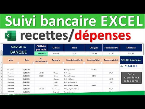 Suivi bancaire sur Excel des recettes et des dépenses