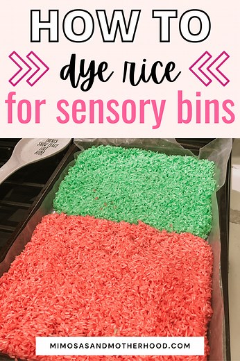 How to Dye Rice for a Sensory Bin