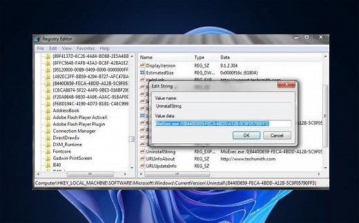 How to uninstall programs using Registry in Windows 11