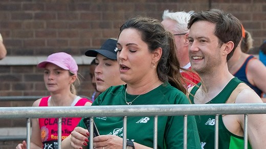Tearful Kelly Brook spotted as she runs London Marathon with husband Jeremy