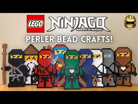 LEGO Ninjago Crafts: Perler Bead Ninja! Sensei Wu, Kai, Lloyd, Nya, Jay, Cole, Zane, & Dareth!