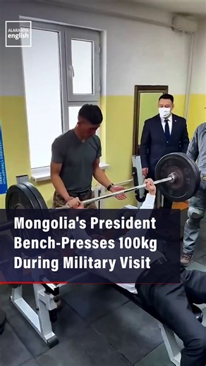 Mongolian President Bench-Presses 100kg for 20 Reps at 58