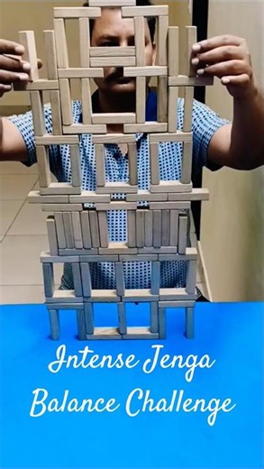 One Wrong Move and It Falls - Intense Jenga Balance Challenge! ⚖️ #shorts #jenga #balancechallenge