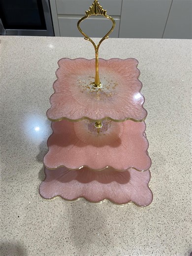 3 Tier Handcrafted Square Hi-tea Cake Stand - Etsy UK