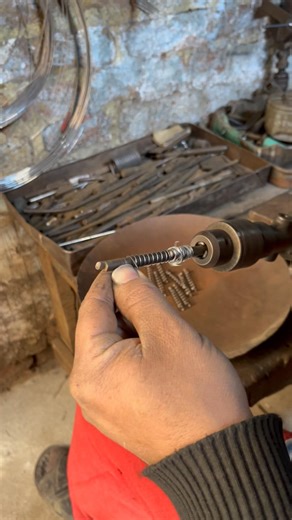 Old Drill Machine Spring Making Art #shorts #springmaking