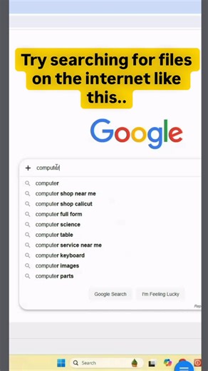 Sunil Poovathikkal on Instagram: "Try searching for files on the internet like this..#new #trendingreels #news #internet #windowstips"