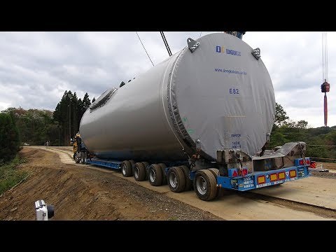 ㈱ヤマガタ タンク台車 ボトムタワー搬入