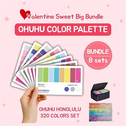 Ohuhu Color Palette for 320 Markers | New & Old Code | Love Valentine Theme | Big Bundle - Etsy