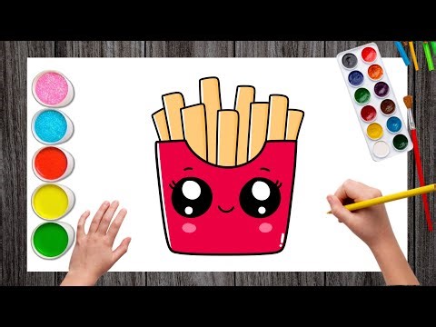 How to Draw a Cute French Fries Easy for Tutorial | French Fries Drawing