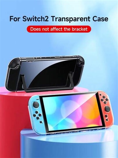 Compatible With New Switch 2 Console (2025) Protective Case, Compatible With Switch 2 Clear/Frosted Protective Shell, Gaming Accessories, Compatible With Switch NS/OLED/Lite Console Protective Case, Can Be Inserted Into The Dock With The Case, Detachable Left And Right Handle Shell, Best Gift Compatible With Switch Gamers | SHEIN