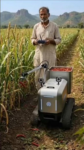 Amazing! Indian Farmer Using Modern Harvesting Robot