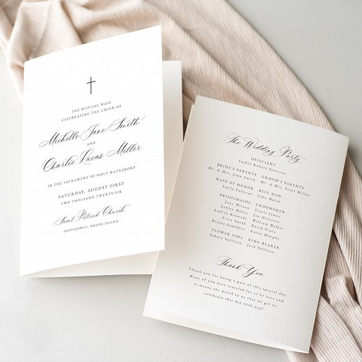 Printable Catholic Wedding Program Template: Folded Mass Ceremony Program (digital Download) Michelle - Etsy