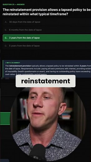 Reinstatement Provision Explained — This Question Fails Most Students