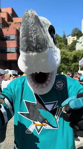 NHL San Jose Sharks Mascot S.J.Sharkie Entertains the Crowd