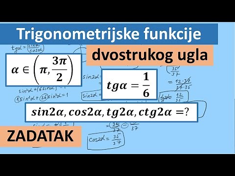 Trigonometrijske funkcije dvostrukog ugla zadatak