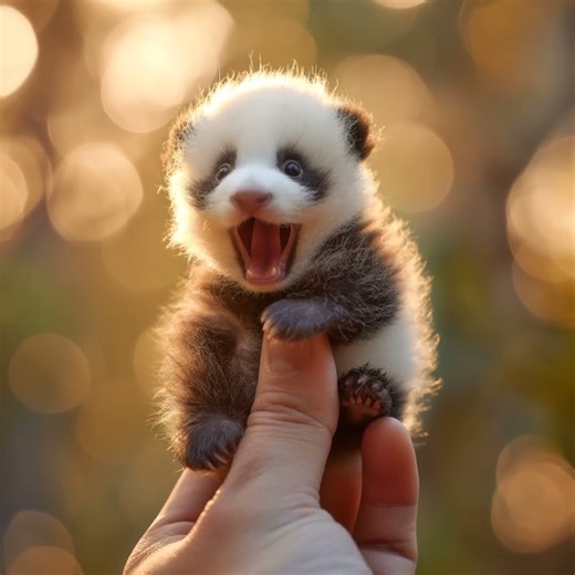 POV： Holding a Sleepy Baby Panda 🐼💤 Wait for it #Shorts #Cute #AI
