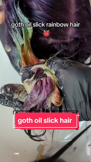 Gothic Oil Slick Rainbow Hair Transformation