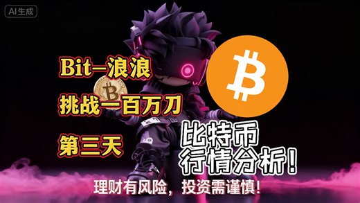 Bit-浪浪挑战一百万刀第三天（4/4实盘记录）BTC在趋势线附近盘整了一个星期，不上不下的，将会何去何从？