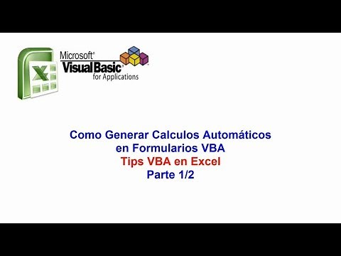 Como generar cálculos automáticos en formulario VBA 1/2