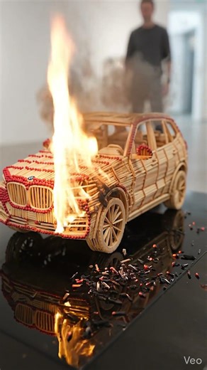 🔥 Matchstick BMW X5 Ignites Instantly! | Satisfying Fire Chain Reaction