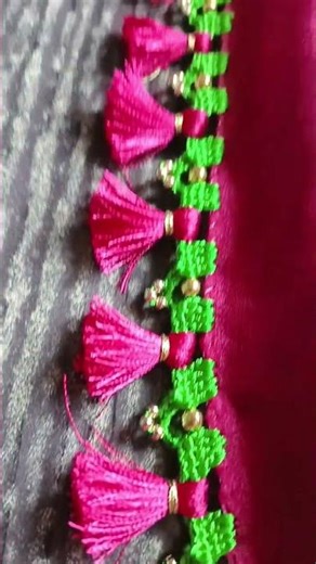 simple saree krosha kuchchu design # krosha kuchchu