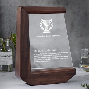 Employee Recognition Office Award Engraved Wood Stand Trophy for Staff Achievement and Corporate Excellence Customized Acrylic Award Gift - Etsy