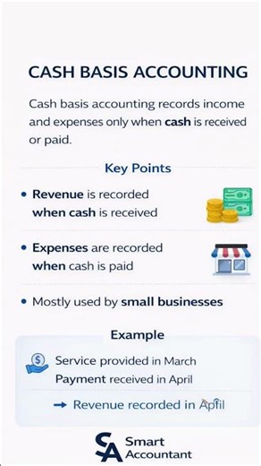 what is cash Base Accounting.?#smartaccountant #businessfinance