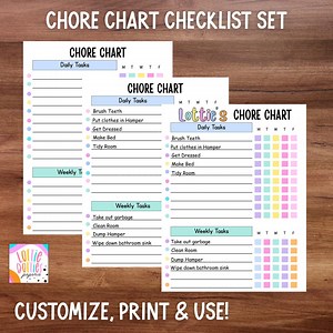 Kids Chore Chart: Printable Canva Templates, Daily & Weekly Checklist (digital Download) - Etsy Canada