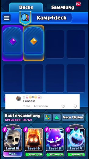 Clash Royale Princess Level 16 Challenge in Arena 1