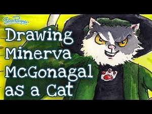 Drawing Professor Minerva McGonagall as a cat! Harry Potter.