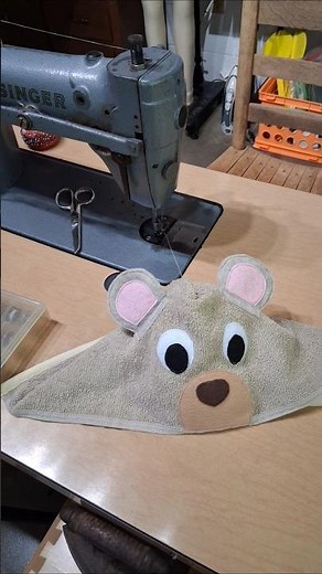 Sewing a Bear Hooded Towel warch the full tutorial #sewingtutorial #sewingpatterns