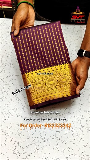 Sri Vinayaga Tex & Silk Elampillai on Instagram: "How To Order 👇 Kanchipuram Semi Soft Silk Saree Price-1200/-- Uniform Set Available Saree Full Grand Gold Jargai Work Wedding Silk Saree Premium Soft Quality WhatsApp Booking- 8122323342 Direct Manufacturing Sale World Wide Courier Service Available #svt_tex_silks"