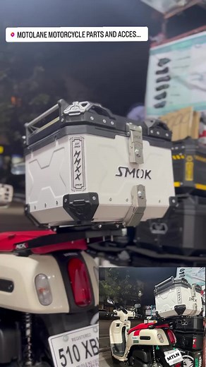 Smok alloy top box on Rack X Monorack 🔥#Motolane #Fazio #SMOKTOPBOX | Motolane Motorcycle Parts and Accessories Shop